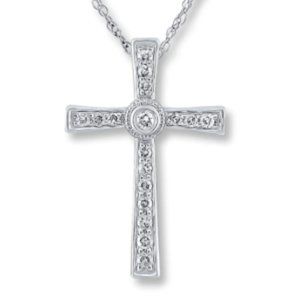 Diamond Cross Necklace - Brand New